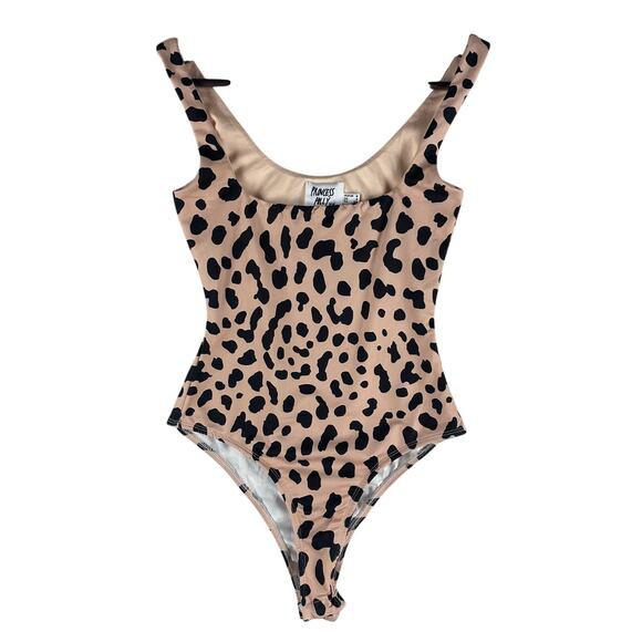 Princess Polly Tops - Princess Polly Womens Tamikah Bodysuit US 2 Tan Animal Print Sleeveless Lined